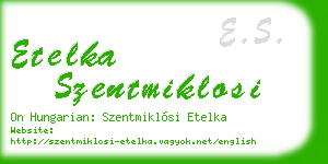 etelka szentmiklosi business card